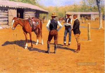 フレデリック・レミントン Painting - 西部でポロ ポニーを買う オールド・アメリカン・ウェスト フレデリック・レミントン